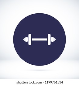 Barbell icon, stock vector illustration flat design style