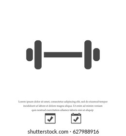 Barbell icon, stock vector illustration flat design style