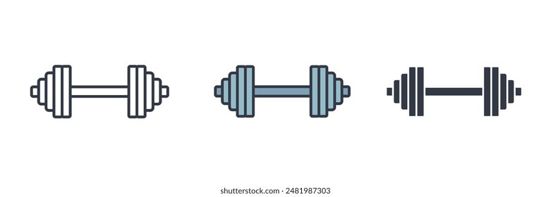 Barbell Icon symbol vector illustration isolated on white background