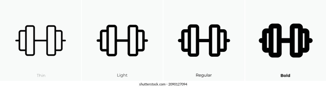 barbell icon. Thin, Light Regular And Bold style design isolated on white background