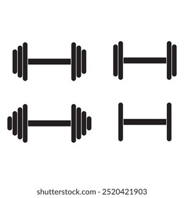 barbell icon vector design. barbell icons of various sizes