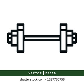 Barbell icon vector flat style logo illustration 