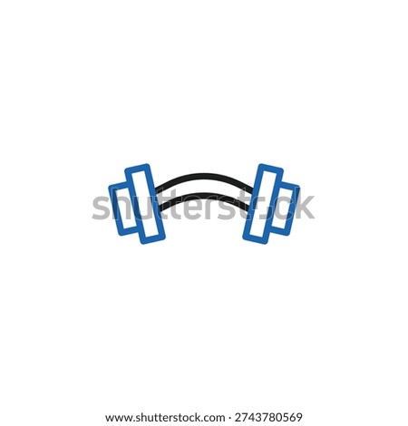 Barbell icon vector illustration. Line art design of fitness and gym symbol. Sport equipment concept.
