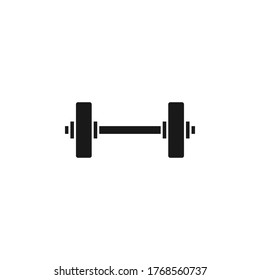 Barbell icon vector illustration. weight bar symbol.