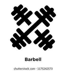 Barbell icon vector isolated on white background, logo concept of Barbell sign on transparent background, filled black symbol