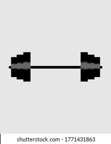 BARBELL ICON VECTOR LOGO DESIGN FOR GYM