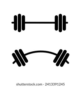 barbell icon vector on white background.dumbbell icon