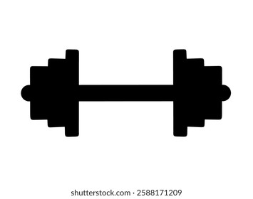 barbell icon vector on white background