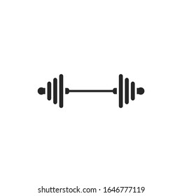 Signo vectorial de icono de Barbell aislado para diseño gráfico y web. Color editable en fondo blanco de la plantilla de símbolos de Gimnasio dumbell.