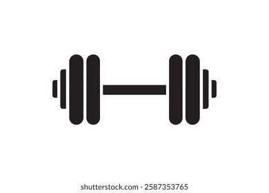 barbell icon vector silhouette isolated in white background