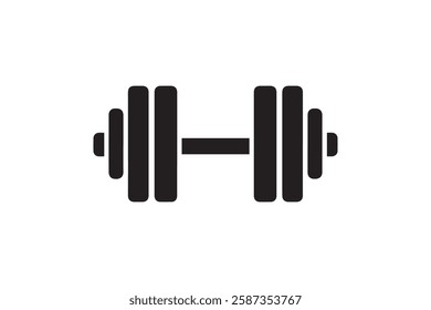 barbell icon vector silhouette isolated in white background