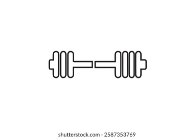 barbell icon vector silhouette isolated in white background