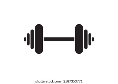 barbell icon vector silhouette isolated in white background