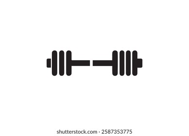 barbell icon vector silhouette isolated in white background