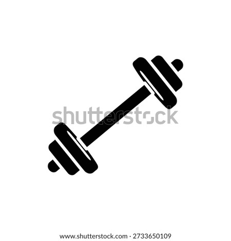 Barbell Icon Weightlifting Strength Training Symbol - Minimal Vector, Outline - Glyph Style, UI UX App Web Design, Wellness Nature Spa Branding Icon