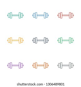 barbell icon white background. Editable line barbell icon from entertainment. Trendy barbell icon for web and mobile.