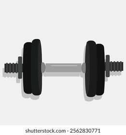 Barbell icon.Black barbell for gym, fitness and athletic center.