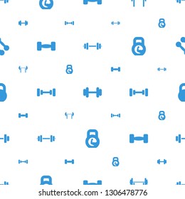 barbell icons pattern seamless white background. Included editable filled dumbbell icons. barbell icons for web and mobile.