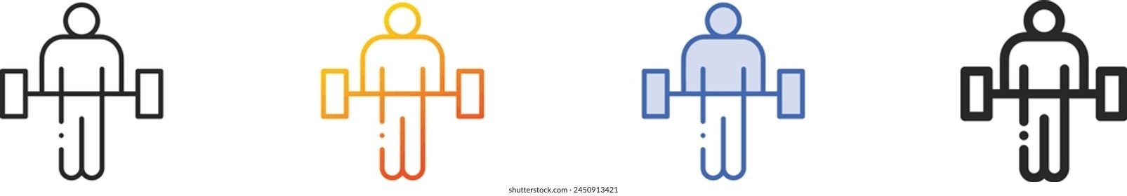 barbell icon.Thin Linear, Gradient, Blue Stroke and bold Style Design Isolated On White Background