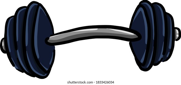 Barbell, illustration, vector on white background