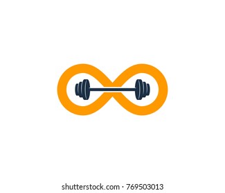 Barbell Infinity con Logo Design Element