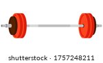 Barbell isolated on white background. Sport equipment in cartoon style.