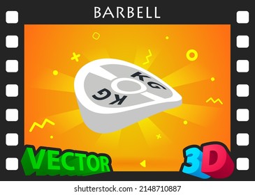 Barbell isometric design icon. Vector web illustration. 3d colorful concept
