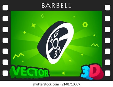 Barbell isometric design icon. Vector web illustration. 3d colorful concept