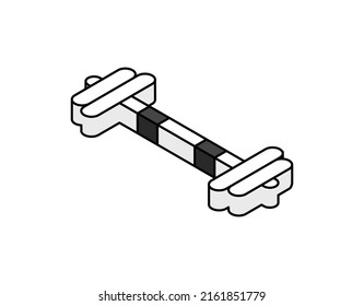 Icono de diseño isométrico de Barbell. Ilustración web de vectores. 3.ª colorida concepción