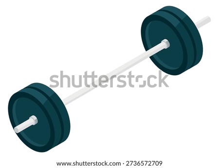 Barbell isometric icon. Heavy lifting activity training