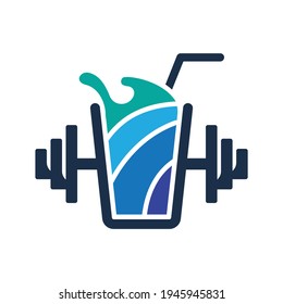 Barbell Juice Logo Design Element