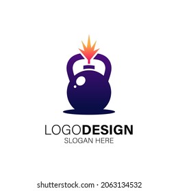 barbell and kettlebell logo collection for fitness and gym logo
