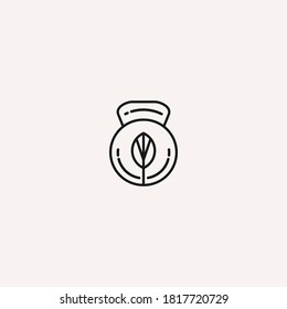 Diseño de plantilla de logotipo de hoja de barbell Ilustración de vectores 