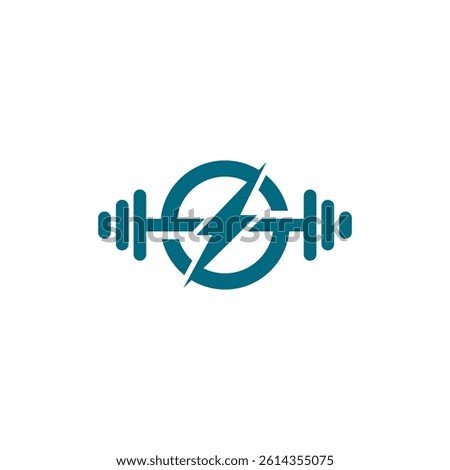 Barbell and Lightning Bolt Logo