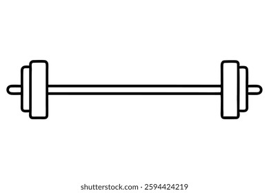 barbell line art vector icon.This is an editable eps vector icon