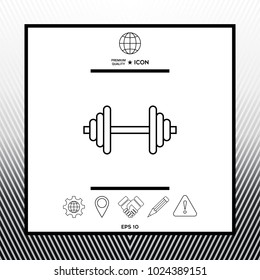 Barbell line icon