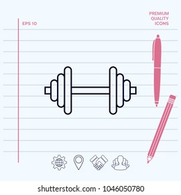 Barbell line icon