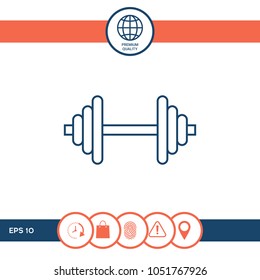 Barbell line icon