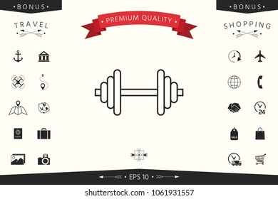 Barbell line icon