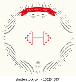 Barbell line icon