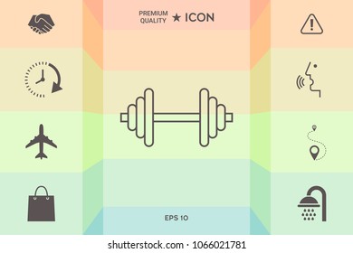 Barbell line icon