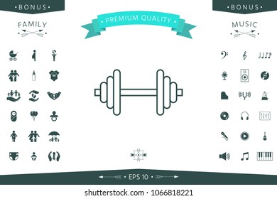 Barbell line icon