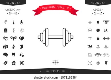 Barbell line icon