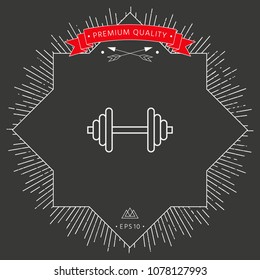 Barbell line icon