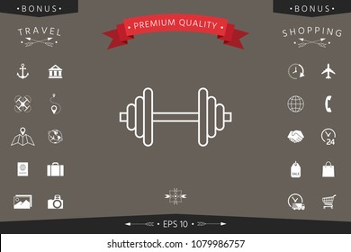 Barbell line icon