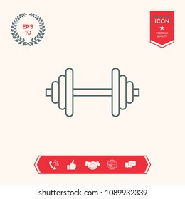 Barbell line icon