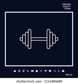 Barbell line icon