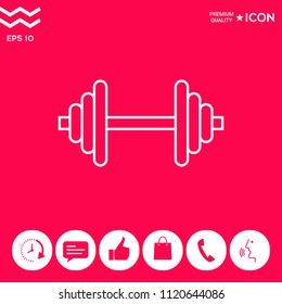 Barbell line icon