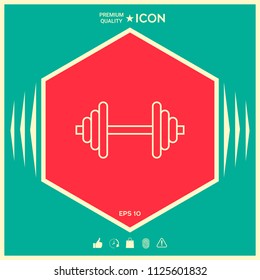 Barbell line icon