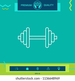 Barbell line icon